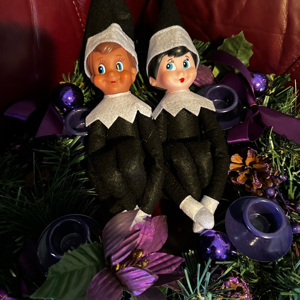 Festive Elf Dolls with Black and White Outfits